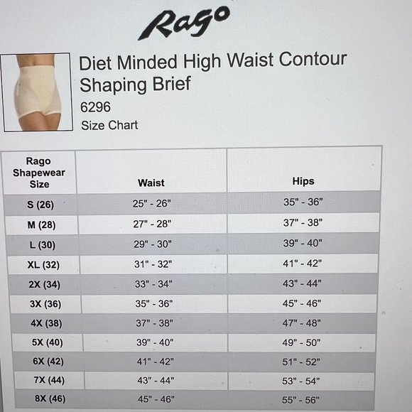 NWT Rago Diet High Waist Contour Shaping Brief Panty 6296 In Nude/Beige - Picture 6 of 6